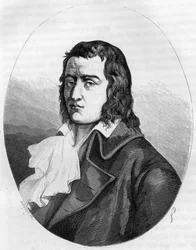 Francia forradalom: „” Francois Babeuf dit Gracchus (1760-1797) portréja, francia forradalmár – 1863-as metszet a Dupray de La Maherie „” Le Livre Rouge – Histoire De L