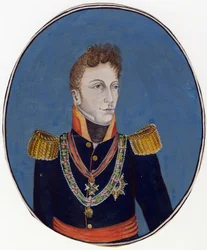 Gebhard Leberecht von Bluecher (Blucher) (1742-1819) Prince de Wahlstatt et general prussien - Anonymous - c. 1800 - Akvarell papíron - 17,4x14,2 - Magángyűjtemény