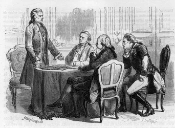 Jacques Mallet du Pan 1749-1800 - svájci újságíró és politikai propagandista a frankfurti konferencián - 1792-ben elhagyta Párizst Németországba, XVI. Lajos megbízta azzal, hogy küldetést küldjön testvéreihez és a Franciaország ellen összefogó uralkodókhoz