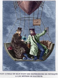 Louis-Joseph Gay-Lussac (Louis Joseph Gay Lussac) és Biot 4000 méter magasan végez fizikai kísérleteket – az „Album de la Science; jeles tudósok; Nagy felfedezések””” 1896.