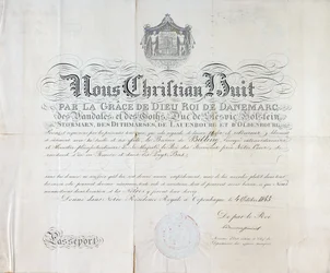 Christian VIII dán király útlevele 1845-ből származik.