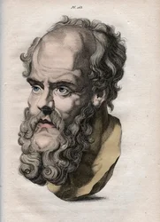 Fiziognómia - Fiziognómia - a görög filozófus, Szókratész (i.e. 469-399) (Szókratész mellszobra (i.e. 469-399), athéni filozófus) 1808-as metszete „Az emberek megismerésének művészete a fiziognómián keresztül”, Gapar Gapar. (Gaspard) Lavater (1841-1801) -