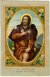 Jámbor kép: San Roccót idézték a pestis ellen (kromolitográfia)