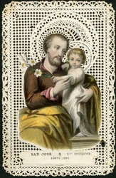 Jámbor kép: Szent József és Jézus (metszet)