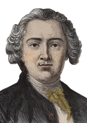 Claude Adrien (Claus-Adrien) Helvetius (1715-1771) angol filozófus portrémetszete - metszet