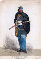 ""Denisz Davydov (Davidoff) (1784-1839) portréja"" Névtelen metszet 1813 Méret: 32,7x23 cm Magángyűjtemény