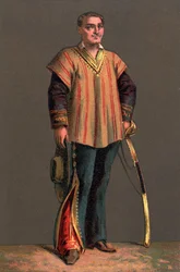 BENITO PABLO JUAREZ (1806-1872) mexikói államférfi és forradalmár portréja. Kromolitográfia Magángyűjtemény