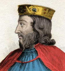 I. Chlodvig (466-511), a frankok királyának portréja. 19. századi metszet. Milánói