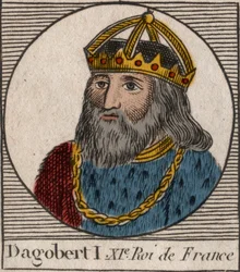 Dagobert, a frankok királyának portréja 628-tól 638-ig - Dagobert (605-39), a frankok királya - metszet az „Instruction sur l