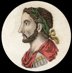 Antoninus Pius császár (86-181) portréja. századi metszet. milánói