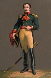 FRANCISCO SOLANO LOPEZ (1827-1870) paraguayi diktátor portréja. Kromolitográfia Magángyűjtemény