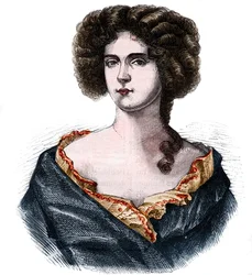 Louise de Keroualle (1649-1734), Portsmouth hercegnőjének és II. Károly szeretőjének (1630-1685) portréja. Dr. Th. -F. metszete „A prostitúció és kicsapongás története a világ népeinél az ókortól napjainkig”. Debray. 1879.