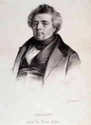 Luigi Lablache (1794-1858) olasz és francia operaénekes portréja, metszet. 19. század. Milánói magángyűjtemény