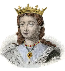 Anjou Margarita, angol királynő portréja (1429-1482) Metszet a XIX. milánói