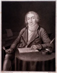 Nicolas Marie Dalayrac (1753-1809) angol zeneszerző portréja, gravírozás. 19. század. Magángyűjtemény