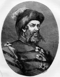 Philippe Guillery (Guilleri) (1566-1608) francia brigand portréja – Leon Bailly 1863-as metszete Dupray de La Maherie „” Le Livre Rouge – Histoire De L