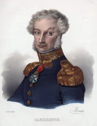 Pierre Cambronne (1770-1842) portréja - Névtelen - 1835 - Litográfia, akvarell - 32x24 - Magángyűjtemény