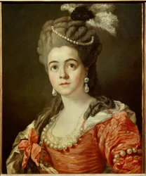 Adrienne Lecouvreur (1692-1730) komikus, a szászországi marechal szeretőjének portréja A XVIII. századi Anonymous festmény. Nap 0,6x0,5 m
