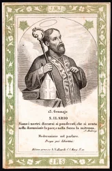 Szent Hilaire Jámbor képének ábrázolása. Képeslap. 20. század eleje. Magángyűjtemény