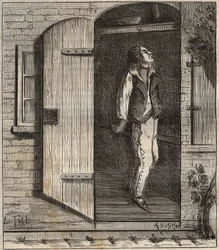 Öngyilkosság a rochefort-i fegyenctelepen 1840-ben. Metszet Pierre Zaccone (1817-1895) „Histoire des bagnes depuis leur création à nos jours” (1877) című művében (Fegyencgyarmat). Magángyűjtemény.