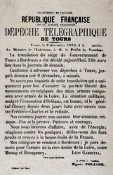 Léon Gambetta 1870. szeptember 12-i Tours távirati hírei.