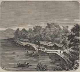 A Cayenne-i (Francia Guyana) Saint-Laurent büntetés-végrehajtási intézet a XIX. Pierre Zaccone (1817-1895) „A börtönök története létrehozásuktól napjainkig” metszetébe (1877) (Colonia Penale - Büntetés-végrehajtási telep)