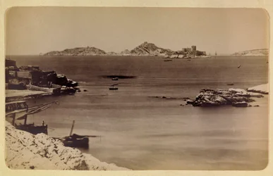 Marseille városa és környéke 1885-1890 körül: If vára és a szigetek, Magángyűjtemény