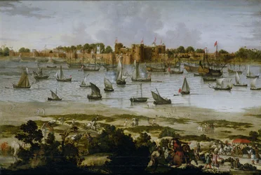 A szúrati kikötő látképe, 1670 körül (olaj, vászon)