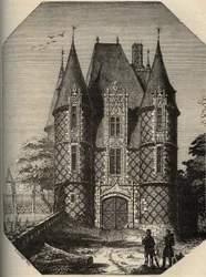 Chateau de Carrouges - A börtön - Orne Normanise - metszet: "" PATRIE"" - PACUREQUIREQUE FRANCIAORSZÁG LEÍRÁSA 6 KÖTETÉSBEN LUCIEN HUARD - 19. század vége