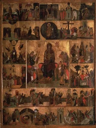 A Szűz Akatista megdicsőülése Himnusz a Legszentebb Theotokoshoz, 14. század