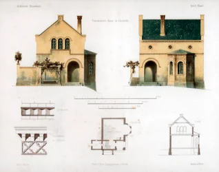 Tervezés egy házhoz Glienicke-ben, Németországban, c1850.