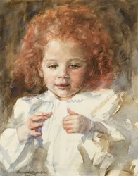 Kislány számolás, 2000 (akvarell)