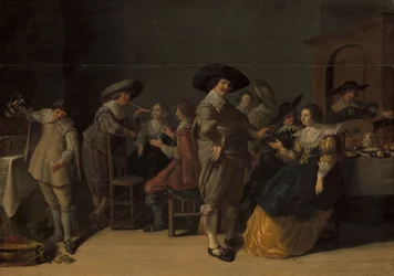 Kiváló társaság egy szobában, 1630 körül (olaj, tábla)
