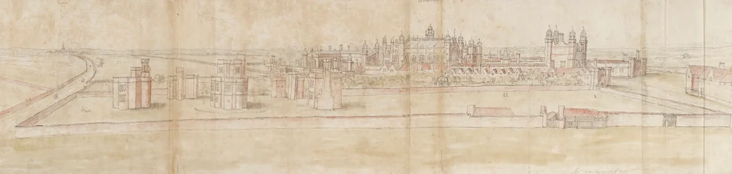 Hampton Court Palace északról, 1550-1560