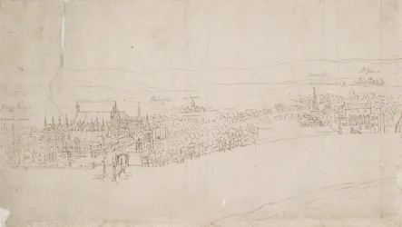 London panorámája Southwarkból nézve: Westminster, 1554