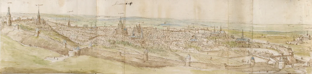 Panorámás kilátás Leuvenre északnyugat felől, 1550-1570
