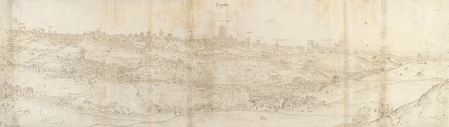 Panorámás kilátás Segoviára keletről, 1550-1560
