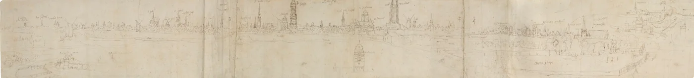 Előzetes vázlat Brugge délnyugati látképéhez, 1558.
