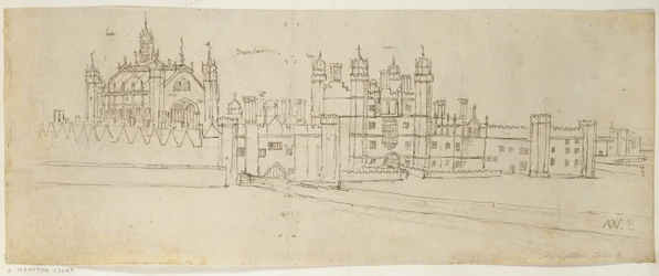 A Hampton Court-i kápolna és kapuház, 1544 körül (toll és tinta papíron)
