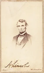 Abraham Lincoln, aláírt igazolvány, 1864