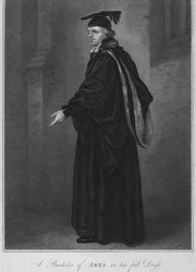 A bachelor of Arts teljes ruhájában, 1796.
