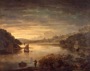 "Kilátás a Neath folyóra Glamorganshire-ben", 1740-1760
