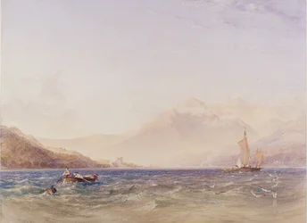 Loch Fyne felső vége, a Dindarra kastéllyal, 1850