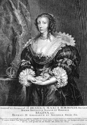 Henrietta Maria (1609-69) angol királynő portréja, vésette Pieter de Jode (1606-kb. 1674) 1632 (metszet)