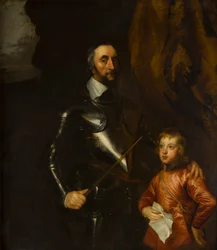Thomas, Arundel grófjának portréja egyik unokájával (1592-1646), 1620-41 körül (olaj, vászon)
