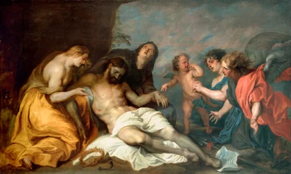 ""Lamentation sur la mort du christ" (A Krisztus feletti siralom) Anthony (Anton vagy Antoon) Van Dyck festménye (1599-1641) Olaj, vászon kb 1637-1640 Méret 156,5x257 cm Museo de Bellas Artes de Bilbao