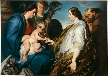 ""Szent Katalin misztikus házassága"" (Szent Katalin misztikus házassága) Anthony van Dyck (1599-1641) festménye 1618-1620 Méret: 124x174 cm Museo del Prado, Madrid