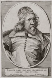 Inigo Jones (1573-1652) portréja, metszett Wenceslaus Hollar (1607-77) 1655
