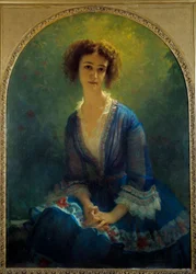 Eugene Pastre grófnő portréja, szül. Celine de Beaulaincourt (1825-1900) Ernest Hebert (1817-1908) festménye 1851 V. 1,16x0,84 m Párizs, Musee Hebert