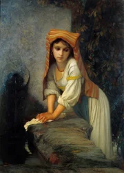 Fiatal mosónő, Ernest Hébert (1817-1908) festménye, 19. század, 0,88 x 1,2 m, Párizs, Musée Hébert